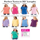 Perfect Short-Sleeve Shirred U-Neck Tunic image number null