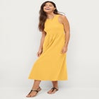 Ribbed Bodice Knit Empire Midi Dress image number null