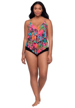 Ronnie Two Tier Ruffle Tankini Swimsuit Top