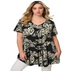 Ultra Drape V Neck Short-Sleeve Swing Tunic image number 0