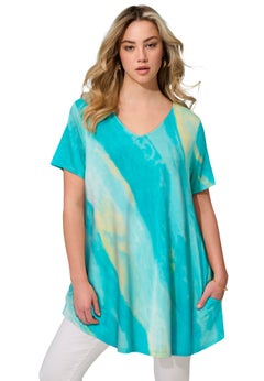 Ultra Drape V Neck Short-Sleeve Swing Tunic