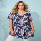 Ultra Drape V Neck Short-Sleeve Swing Tunic image number null
