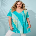 Ultra Drape V Neck Short-Sleeve Swing Tunic image number null