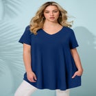 Ultra Drape V Neck Short-Sleeve Swing Tunic image number null