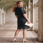 Lace Shift Dress with Short Sleeves image number null