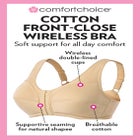Cotton Front-Close Wireless Bra image number null