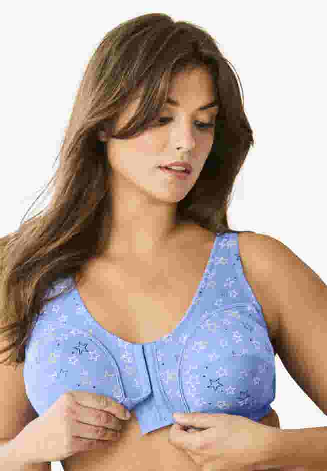 Cotton Front-Close Wireless Bra image number 8