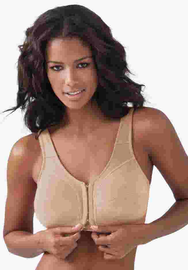 Cotton Front-Close Wireless Bra image number 0