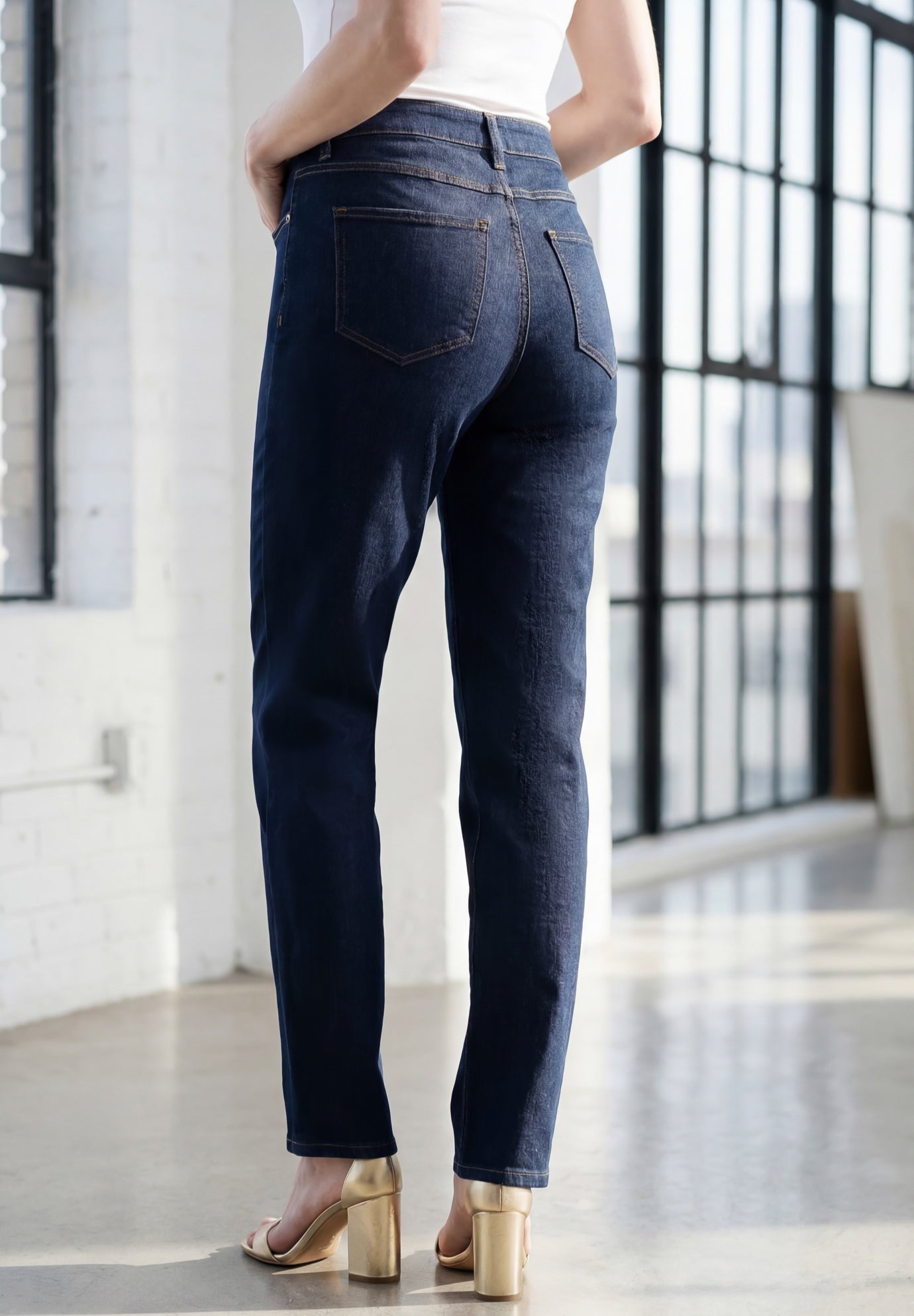Plus Size Stretch Embroidered Straight-Leg Jean image number 1