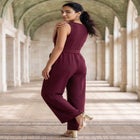 Sleeveless Wide-Leg Crepe Jumpsuit image number null