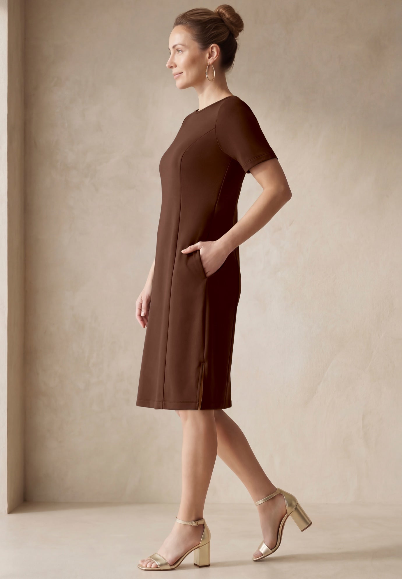 Perfect Ease Short-Sleeve Shift Dress image number 2