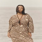 Fringe-Trim Surplice Maxi Dress image number null
