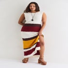 Colorblock Crochet Knit Maxi Dress image number null