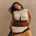 Colorblock Crochet Knit Maxi Dress image number null