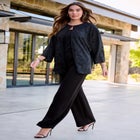 Plus Size Burnout Lace Bracelet Sleeve Jacket image number null