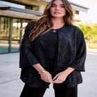 Plus Size Burnout Lace Bracelet Sleeve Jacket image number null
