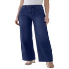 Plus Size 360&ordm; Stretch 5-Pocket Wide-Leg Pull-On Jean image number null
