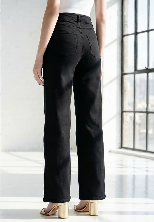 Plus Size 360&ordm; Stretch 5-Pocket Wide-Leg Jean image number 1