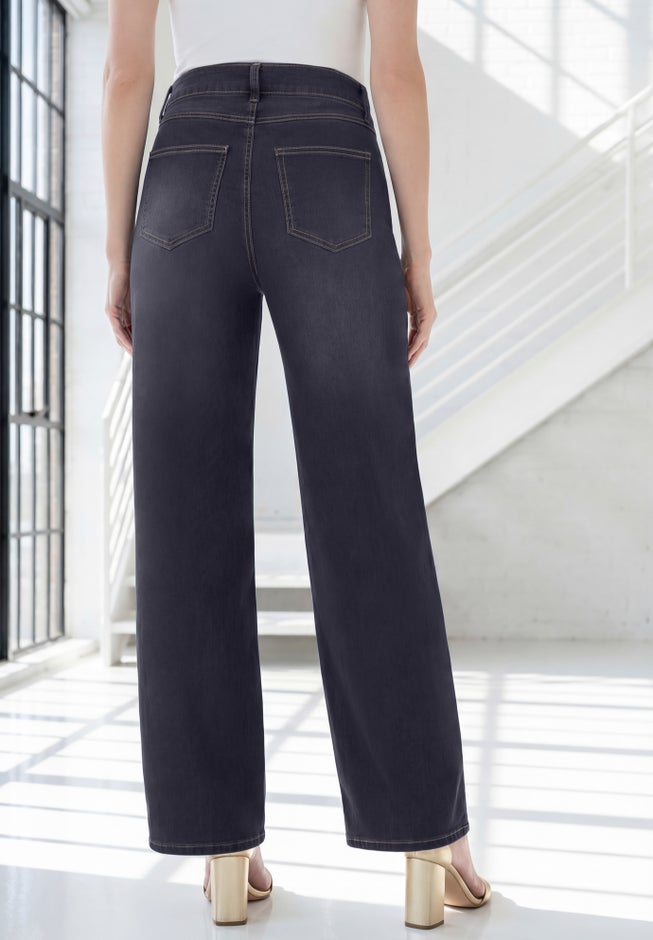 Plus Size 360&ordm; Stretch 5-Pocket Wide-Leg Pull-On Jean image number 3