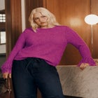 Fringe-Trim Boucle Cropped Sweater image number 0