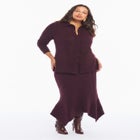 Button-Up Intarsia Knit Longline Cardigan image number null