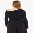Asymmetric Collar Sweater Top image number null