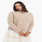 Cable-Knit Mock Neck Sweater image number null