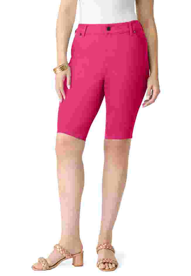 Fashionable Invisible Stretch® Iconic Bermuda Short, Medium Stonewash ...