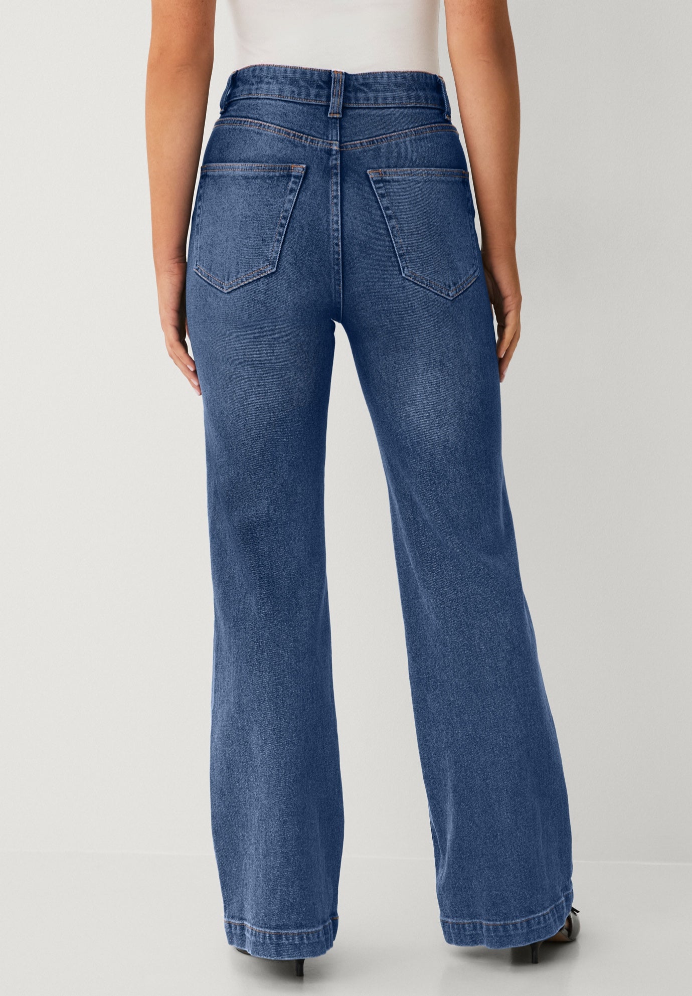 High-rise Stretch Flare Leg Jeans image number 1