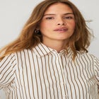 Button-Front Three-Quarter Puff Sleeve Shirt image number 2