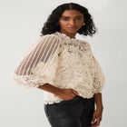 Three-Quarter Sleeve Lace Blouse image number null