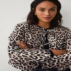 Structured Denim Tie Front Jacket image number null