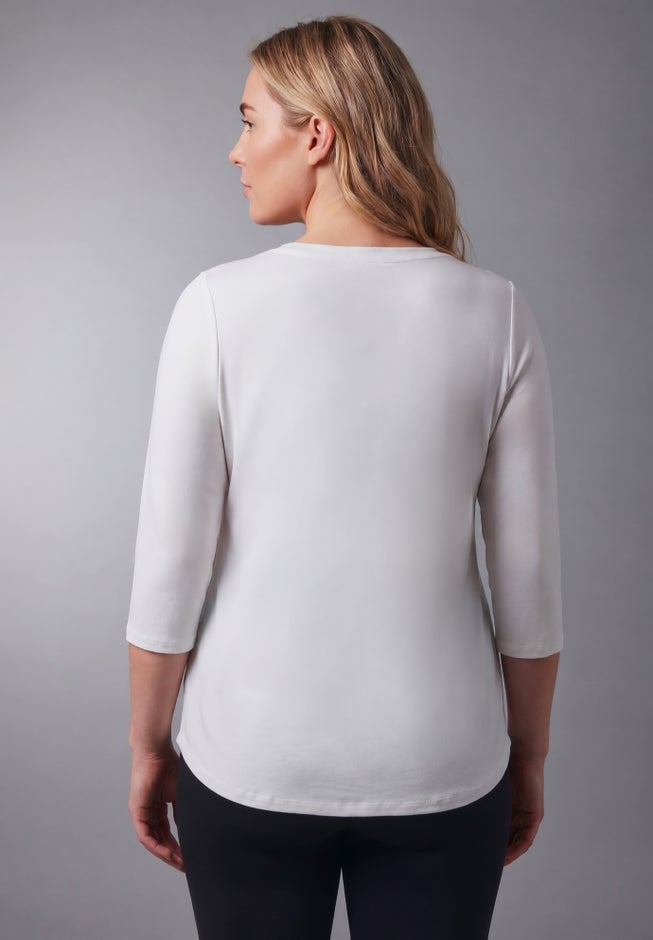 Signature 3/4 Sleeve V-Neck Tee image number 1