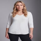 Signature 3/4 Sleeve V-Neck Tee image number 0