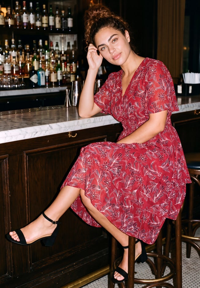 Tiered Flutter Midi Dress image number 1