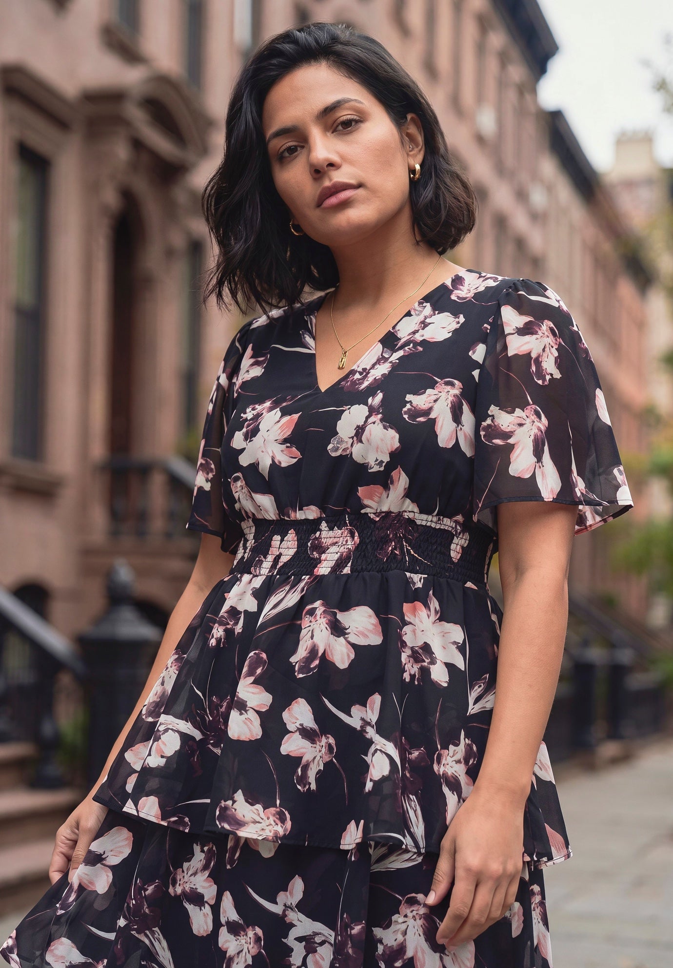 Tiered Flutter Maxi Dress image number 3
