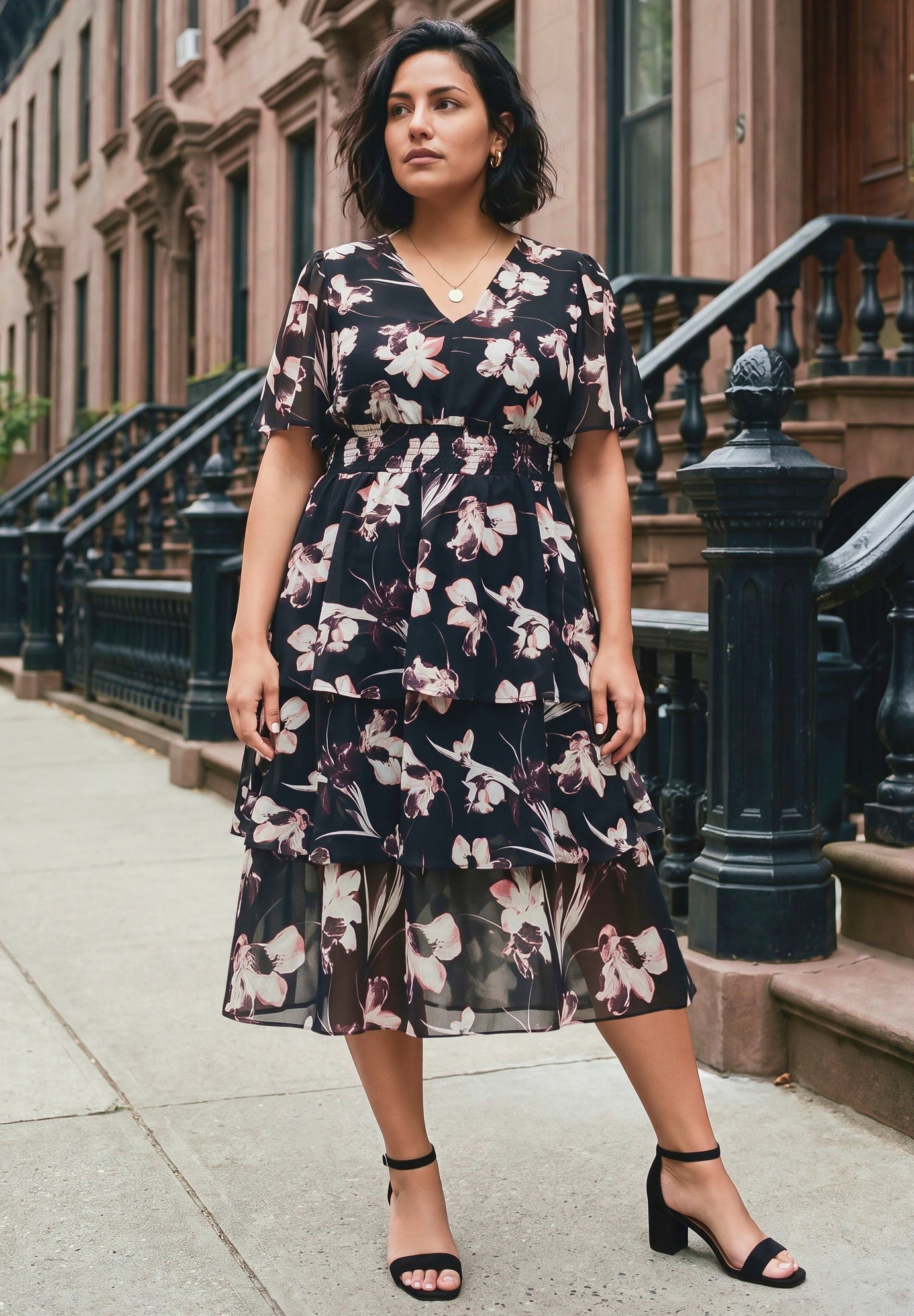 Tiered Flutter Maxi Dress image number 4