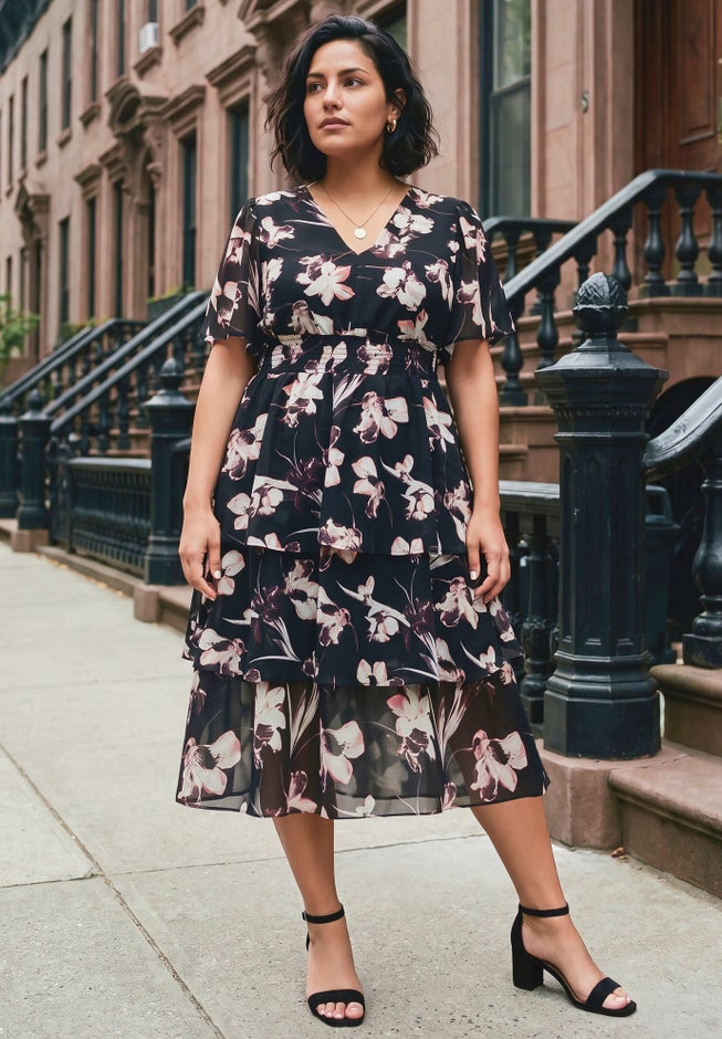 Tiered Flutter Maxi Dress image number 4