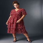 Tiered Flutter Midi Dress image number 0