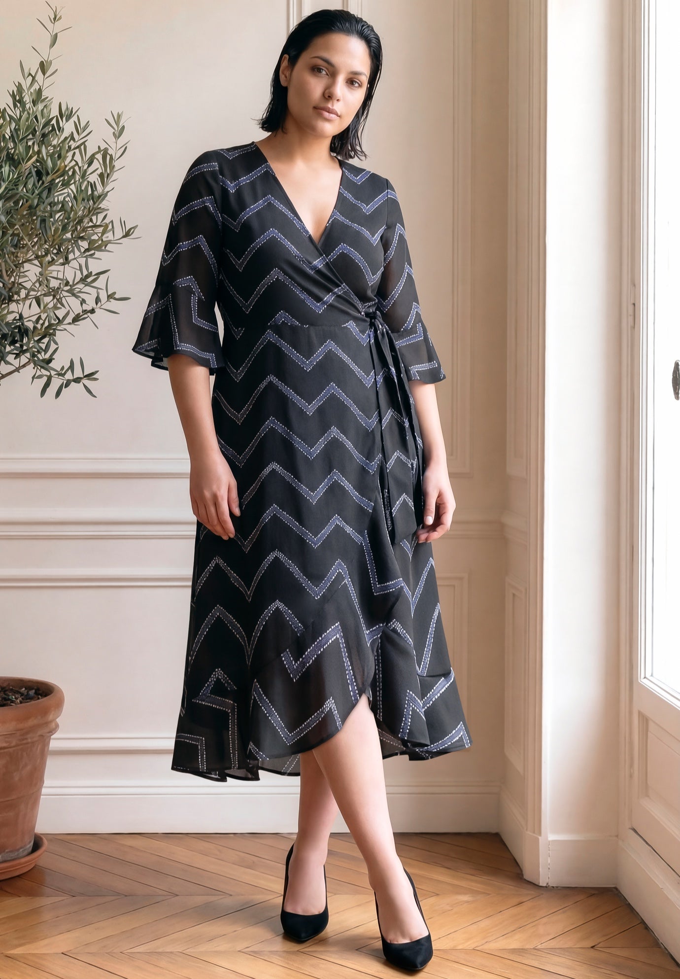 Charlotte Wrap Ruffle Dress image number 0