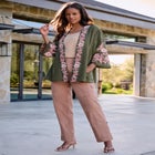 Plus Size Georgette Embroidered Kimono Sleeve Jacket image number 0
