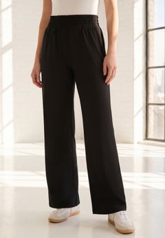 Plus Size Side-Pocket Wide-Leg Pull-On Pant