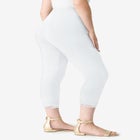 Lace Trim Essential Stretch Capri Legging image number null