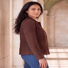 Downtown Suede Jacket with Mandarin Collar image number null