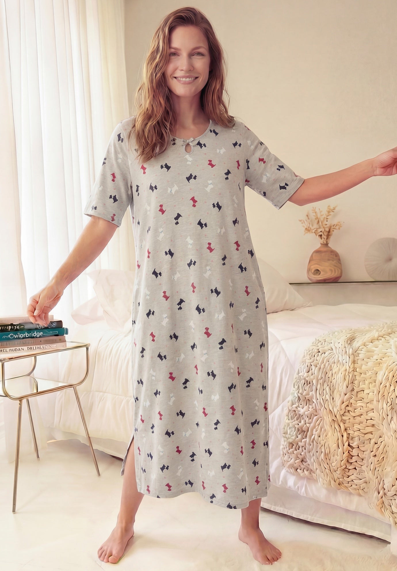 Serenada Keyhole Knit Sleepshirt image number 4