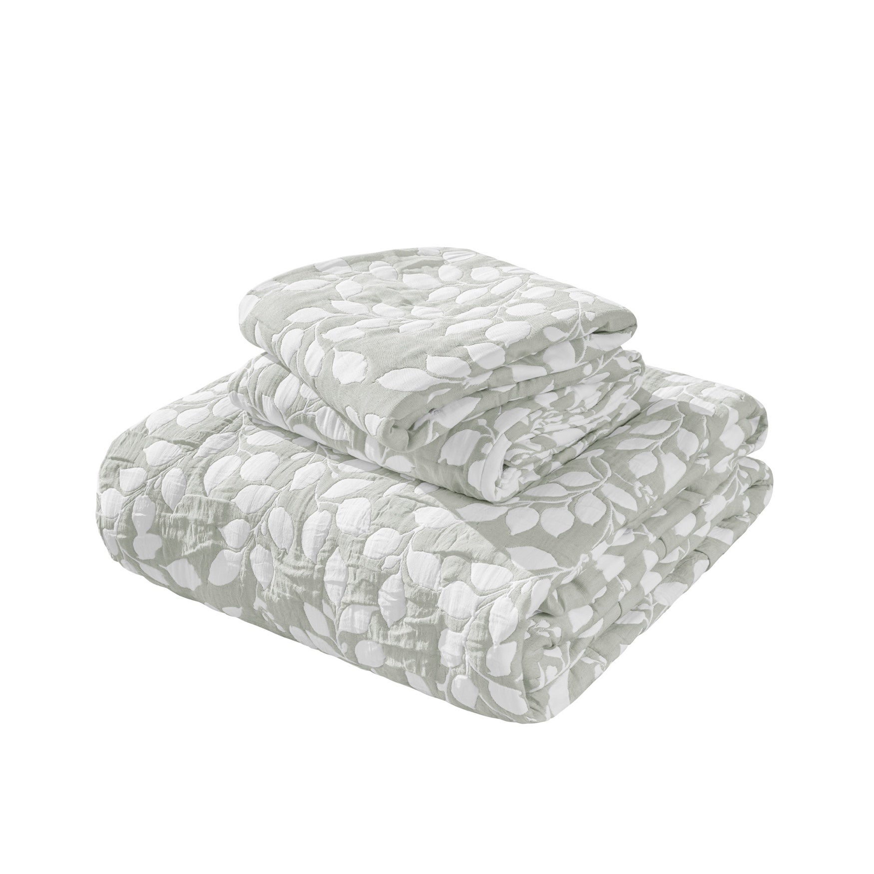 3-Pc. Reversible Leaves Jacquard Quilt Set image number 4