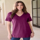 Plus Size Cotton Ultimate V-Neck Tee image number null