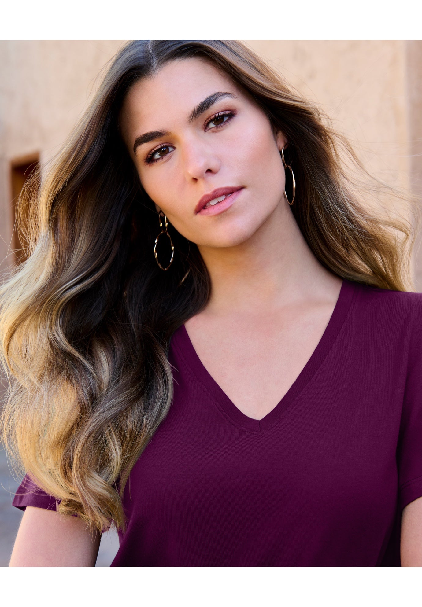 Plus Size Cotton Ultimate V-Neck Tee image number 1