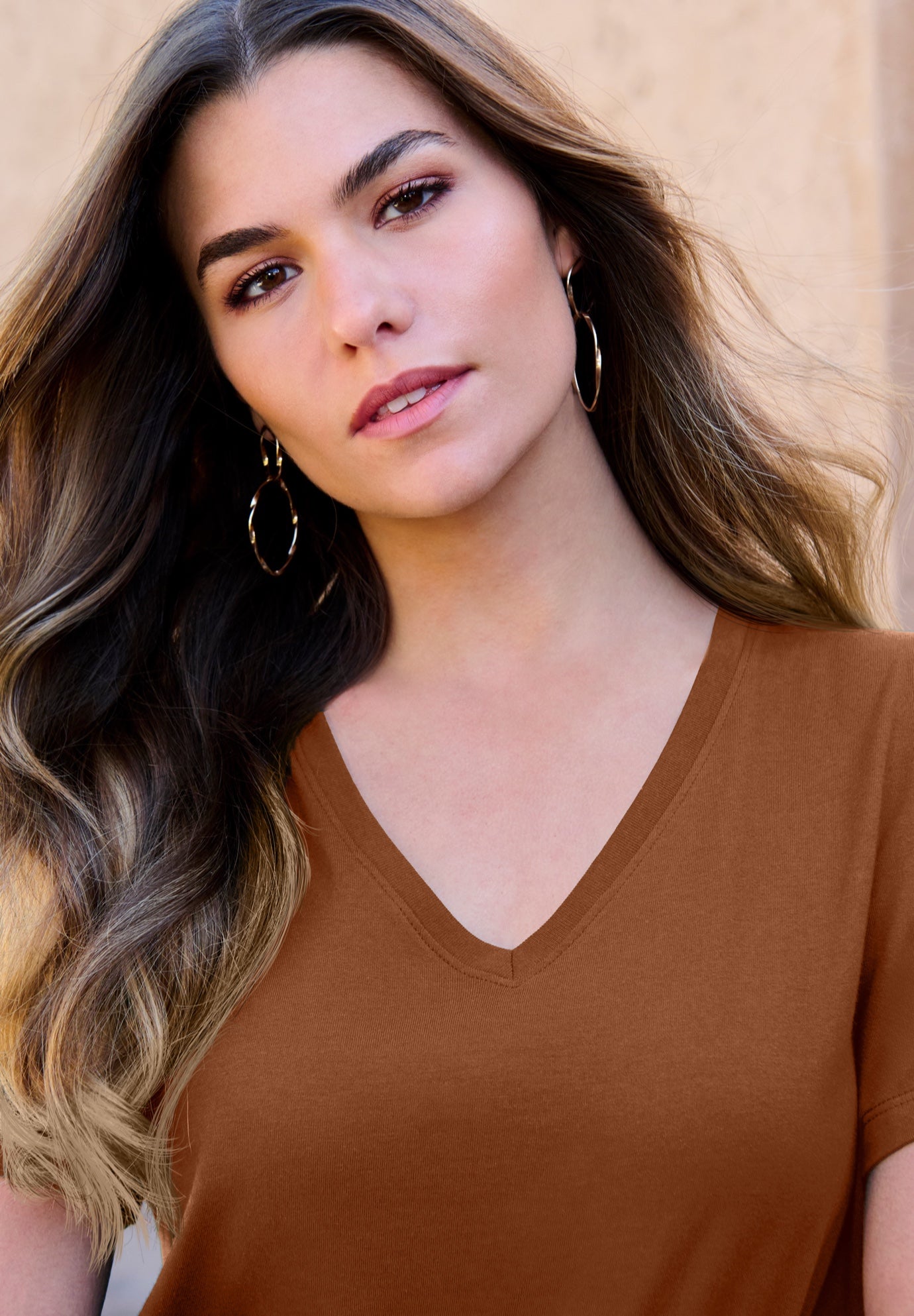 Plus Size Cotton Ultimate V-Neck Tee image number 0