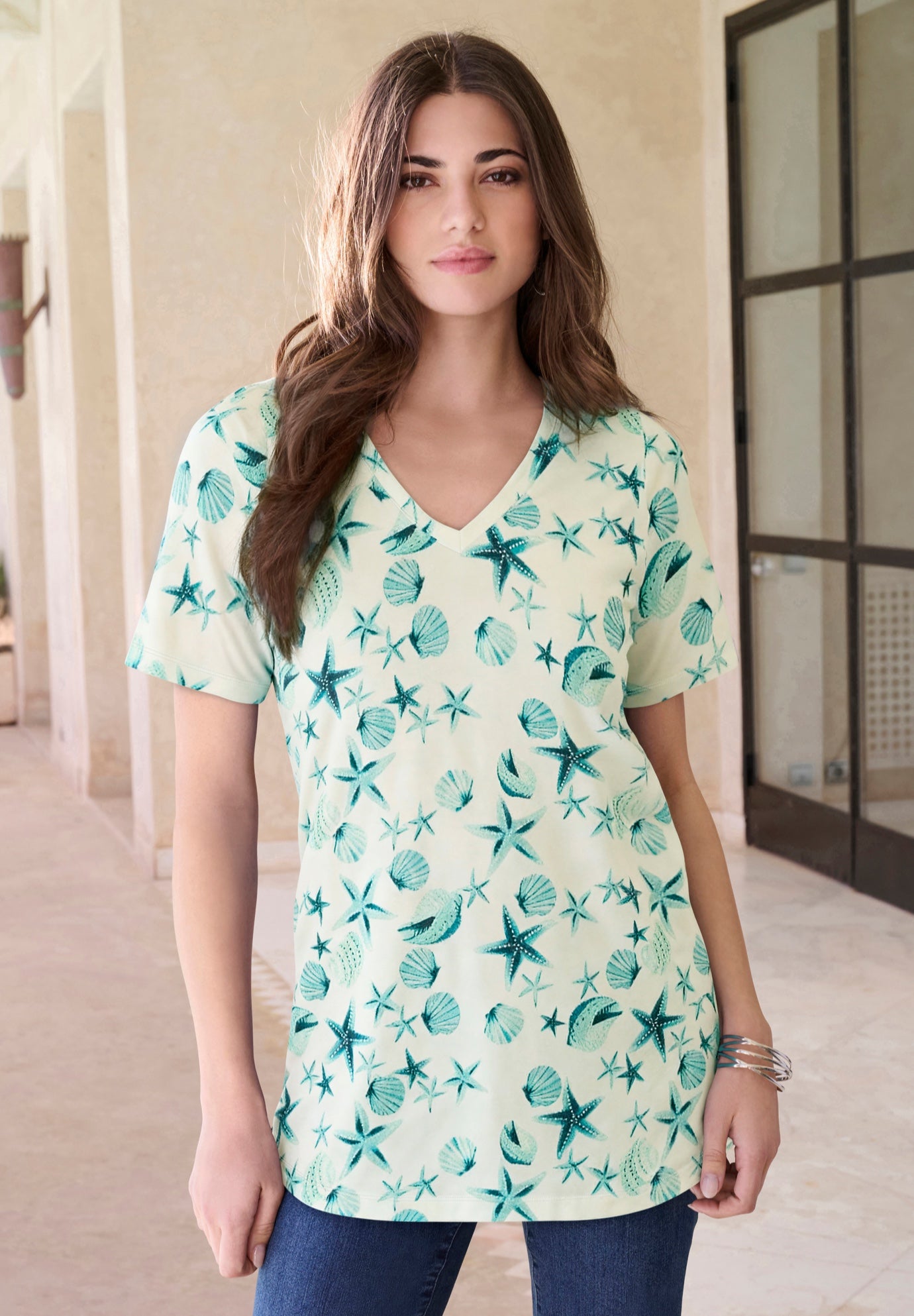 Plus Size Cotton Ultimate V-Neck Tee image number 0